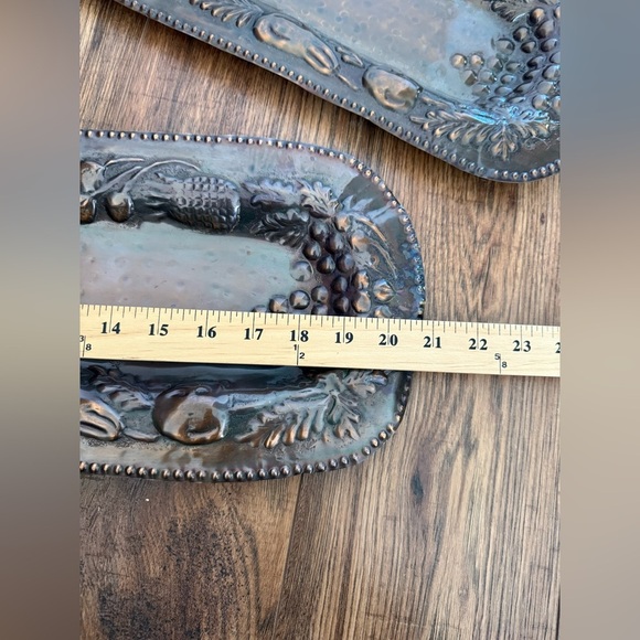 VINTAGE HAMMERED COPPER FRUIT TRAYS 2 (Made IN INDIA) - Picture 6 of 9